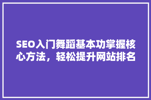 SEO入门舞蹈基本功掌握核心方法，轻松提升网站排名