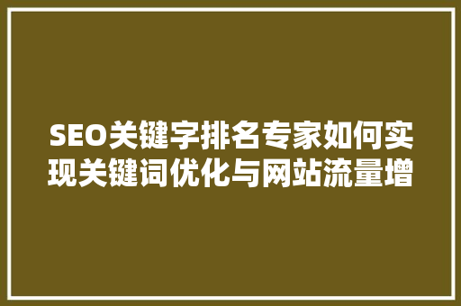 SEO关键字排名专家如何实现关键词优化与网站流量增长