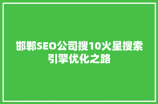 邯郸SEO公司搜10火星搜索引擎优化之路
