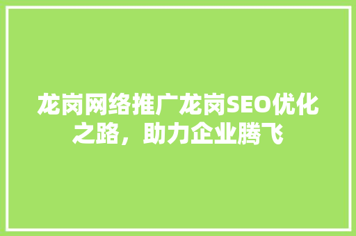 龙岗网络推广龙岗SEO优化之路，助力企业腾飞