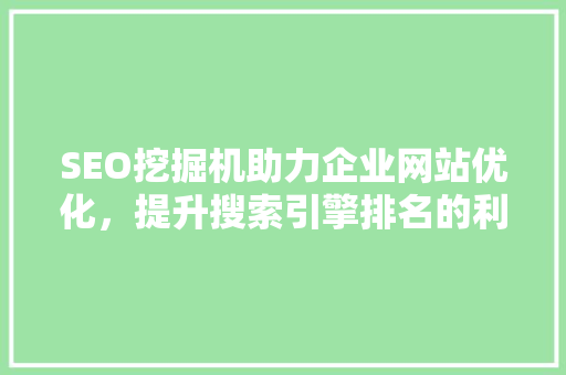 SEO挖掘机助力企业网站优化，提升搜索引擎排名的利器