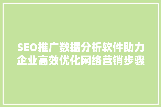 SEO推广数据分析软件助力企业高效优化网络营销步骤