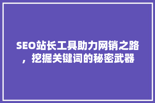SEO站长工具助力网销之路，挖掘关键词的秘密武器