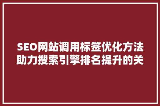 SEO网站调用标签优化方法助力搜索引擎排名提升的关键要素