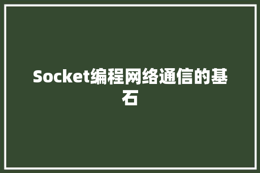 Socket编程网络通信的基石