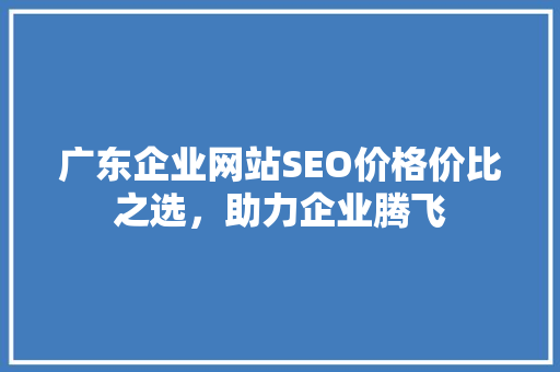 广东企业网站SEO价格价比之选，助力企业腾飞