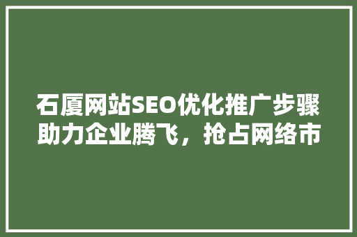 石厦网站SEO优化推广步骤助力企业腾飞，抢占网络市场先机