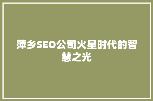 萍乡SEO公司火星时代的智慧之光