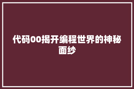 代码00揭开编程世界的神秘面纱