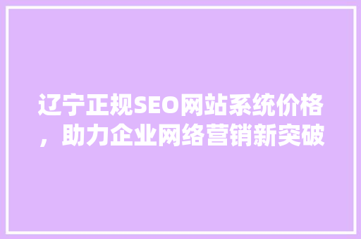 辽宁正规SEO网站系统价格，助力企业网络营销新突破