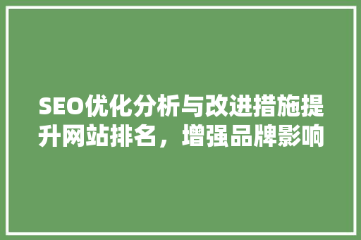 SEO优化分析与改进措施提升网站排名，增强品牌影响力