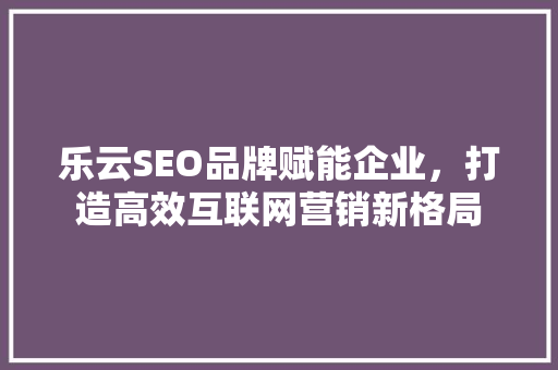 乐云SEO品牌赋能企业，打造高效互联网营销新格局