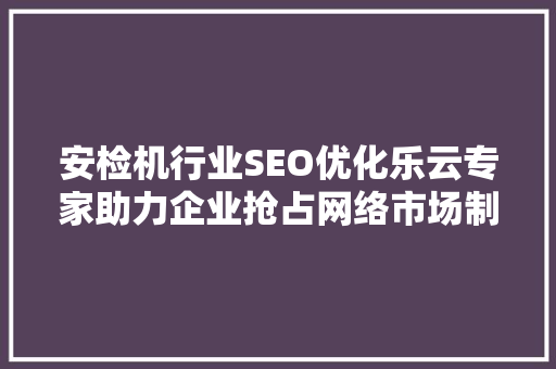 安检机行业SEO优化乐云专家助力企业抢占网络市场制高点