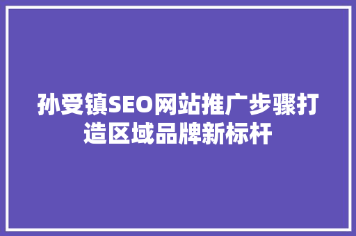 孙受镇SEO网站推广步骤打造区域品牌新标杆
