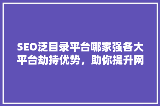 SEO泛目录平台哪家强各大平台劫持优势，助你提升网站排名