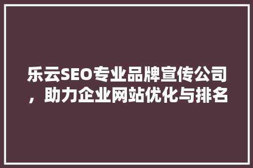 乐云SEO专业品牌宣传公司，助力企业网站优化与排名提升