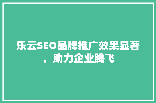 乐云SEO品牌推广效果显著，助力企业腾飞