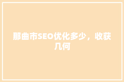 那曲市SEO优化多少，收获几何