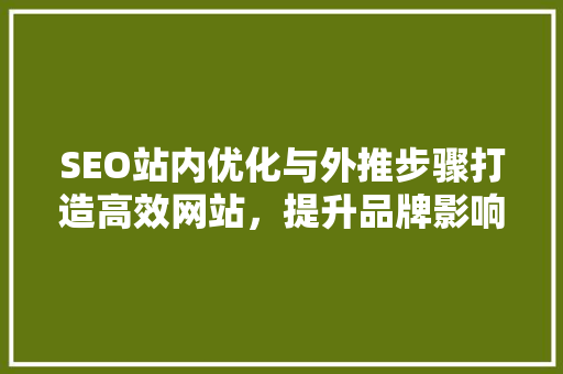 SEO站内优化与外推步骤打造高效网站，提升品牌影响力