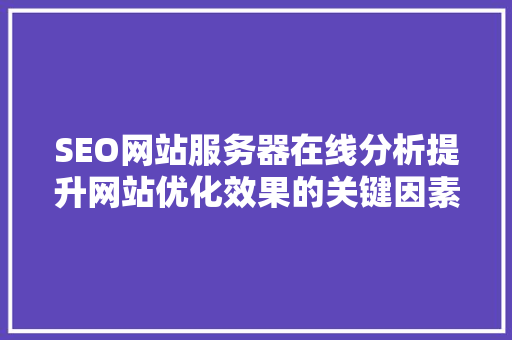 SEO网站服务器在线分析提升网站优化效果的关键因素