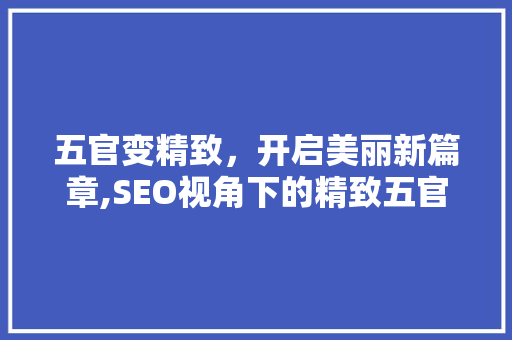 五官变精致，开启美丽新篇章,SEO视角下的精致五官打造之路
