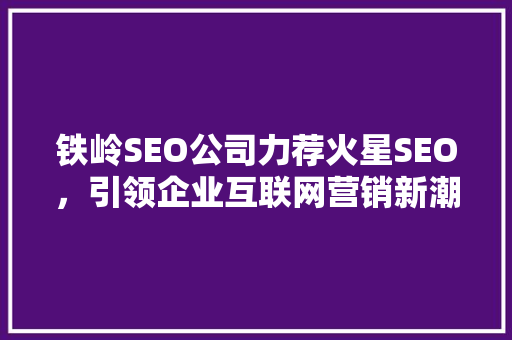 铁岭SEO公司力荐火星SEO，引领企业互联网营销新潮流  第1张