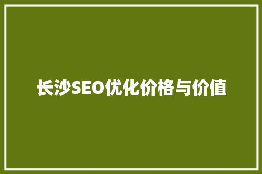 长沙SEO优化价格与价值