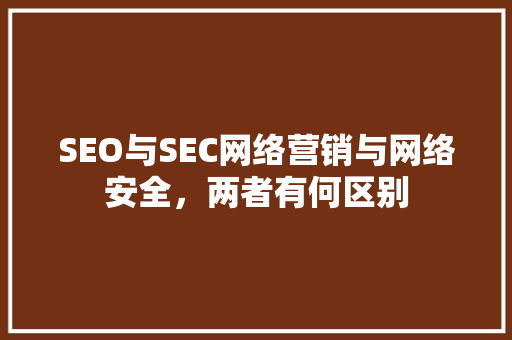 SEO与SEC网络营销与网络安全，两者有何区别