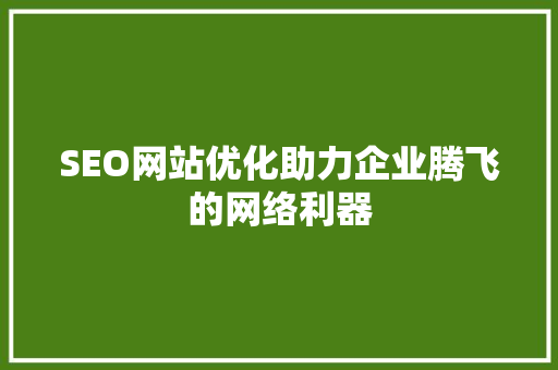 SEO网站优化助力企业腾飞的网络利器