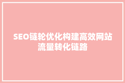 SEO链轮优化构建高效网站流量转化链路