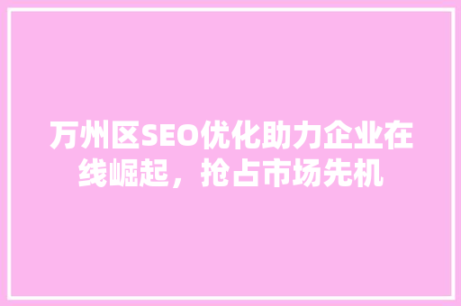 万州区SEO优化助力企业在线崛起，抢占市场先机