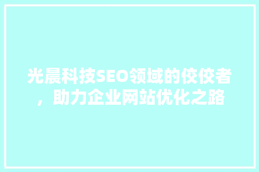 光晨科技SEO领域的佼佼者，助力企业网站优化之路