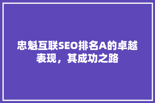 忠魁互联SEO排名A的卓越表现，其成功之路