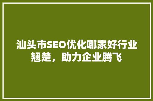 汕头市SEO优化哪家好行业翘楚，助力企业腾飞