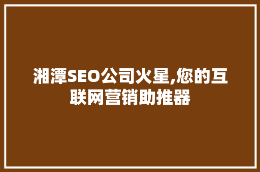 湘潭SEO公司火星,您的互联网营销助推器