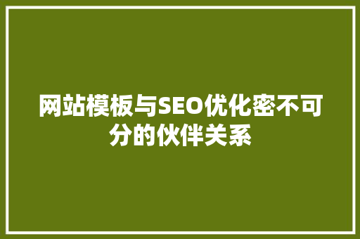 网站模板与SEO优化密不可分的伙伴关系