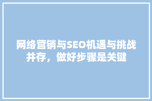 网络营销与SEO机遇与挑战并存，做好步骤是关键