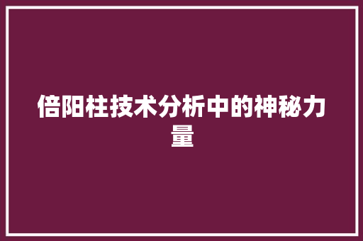 倍阳柱技术分析中的神秘力量
