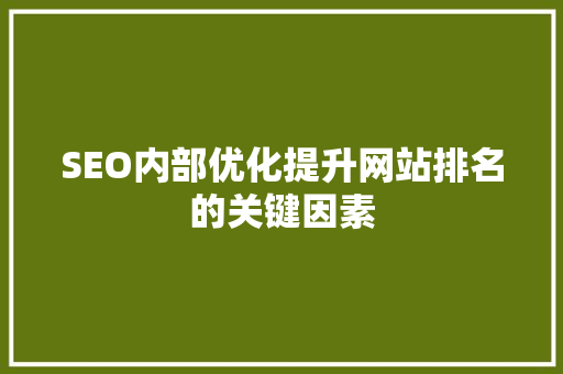SEO内部优化提升网站排名的关键因素