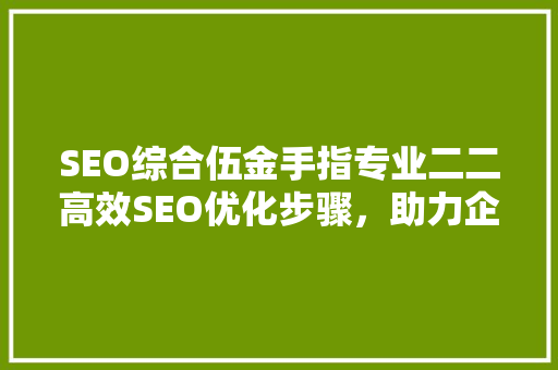 SEO综合伍金手指专业二二高效SEO优化步骤，助力企业腾飞