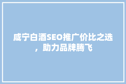 咸宁白酒SEO推广价比之选，助力品牌腾飞