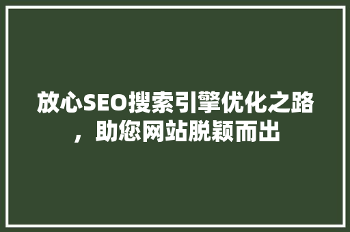 放心SEO搜索引擎优化之路，助您网站脱颖而出