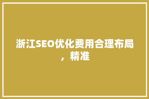 浙江SEO优化费用合理布局，精准  第1张
