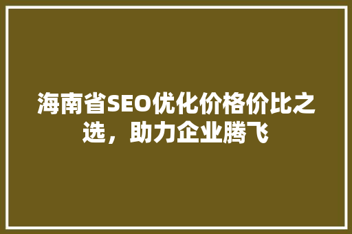 海南省SEO优化价格价比之选，助力企业腾飞