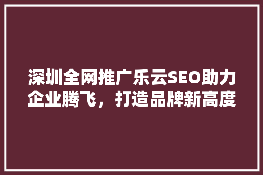 深圳全网推广乐云SEO助力企业腾飞，打造品牌新高度