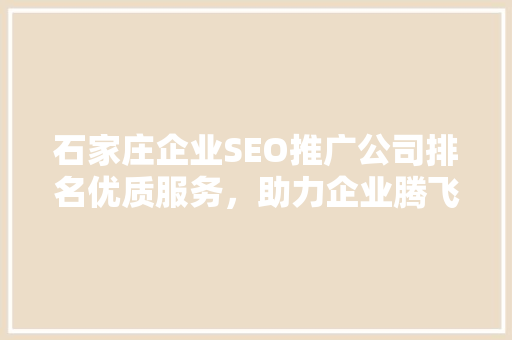 石家庄企业SEO推广公司排名优质服务，助力企业腾飞