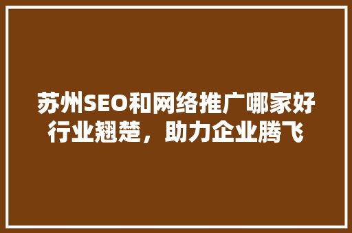 苏州SEO和网络推广哪家好行业翘楚，助力企业腾飞