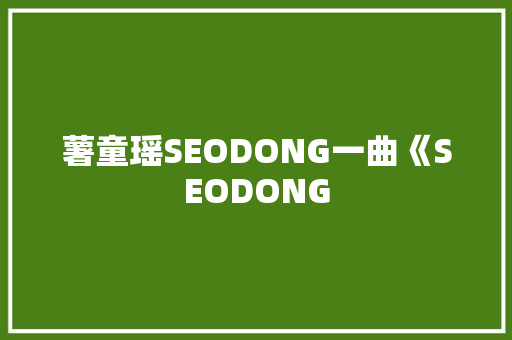 薯童瑶SEODONG一曲《SEODONG