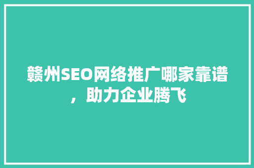 赣州SEO网络推广哪家靠谱，助力企业腾飞