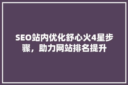 SEO站内优化舒心火4星步骤，助力网站排名提升